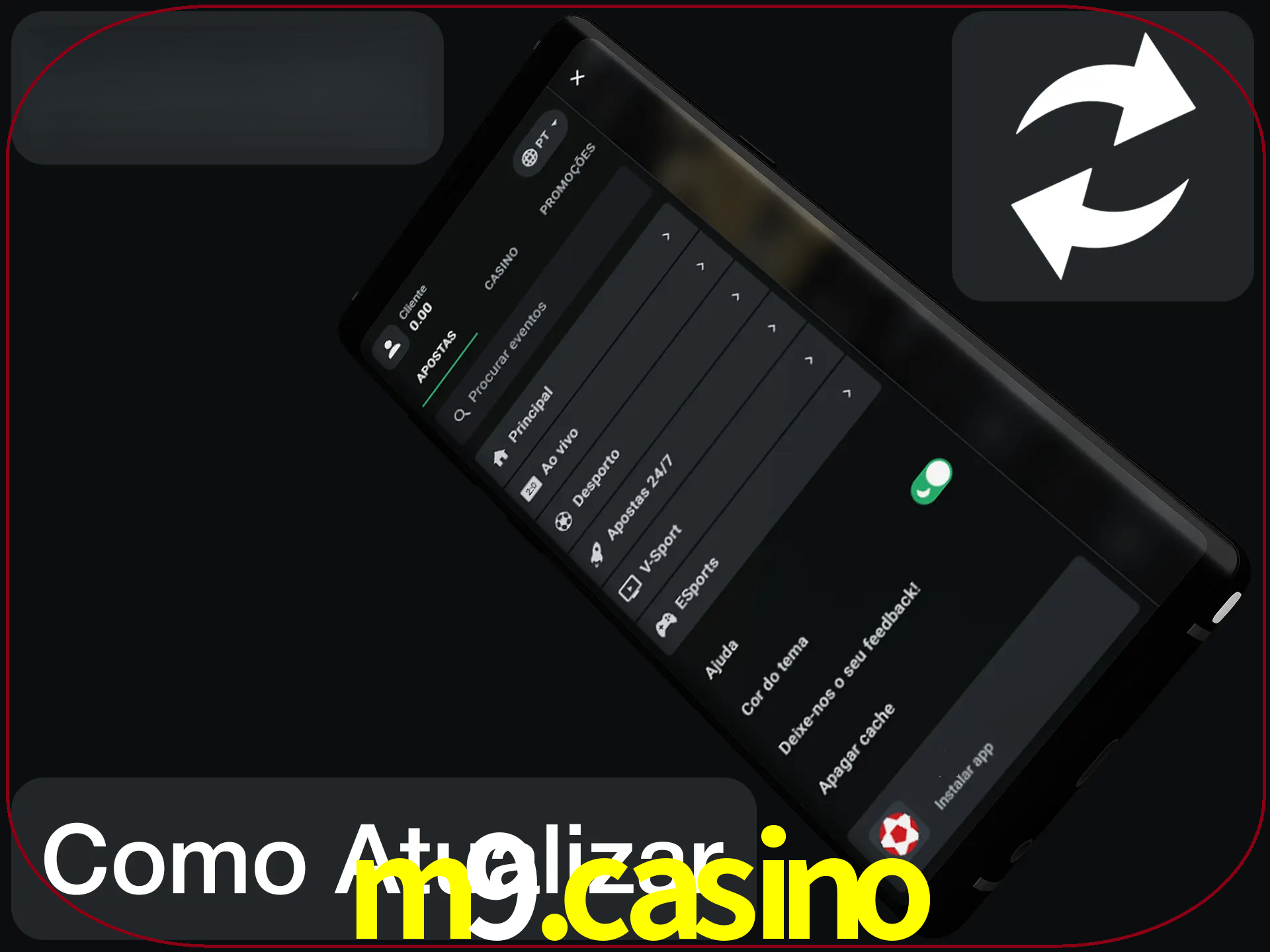 O aplicativo é atualizado automaticamente quando você faz o login.